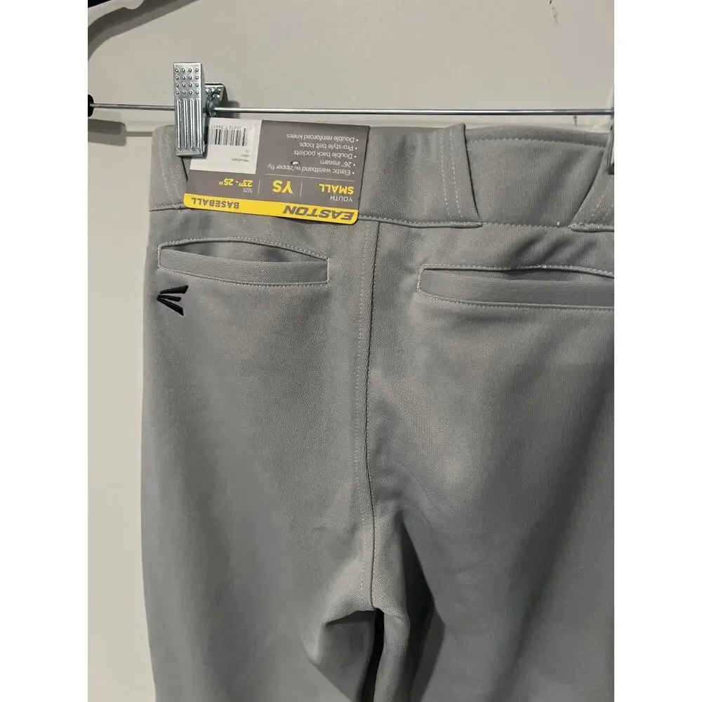 Easton, Gray baseball pants, New, Size Youth Small, 26' inseam, KB483